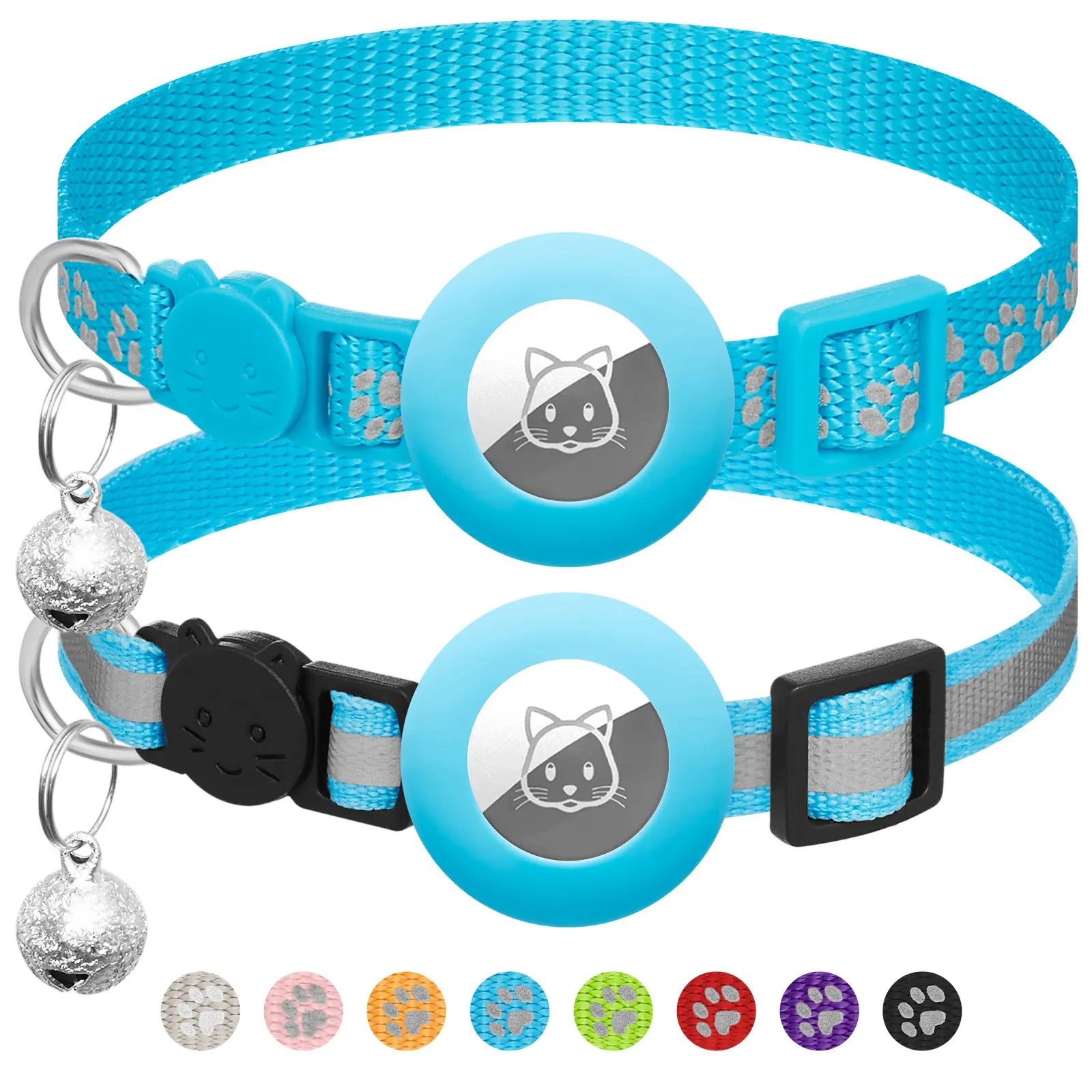 2 Pack Airtag Cat Collar Breakaway with Bell,Reflective Kitten Collar with Cat Collar Airtag Holder,Adjustable 7-12In,Safety Buckle for Girl Boy Cats,Pet Supplies,Accessories,Gifts(No Airtag Included)