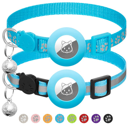 2 Pack Airtag Cat Collar Breakaway with Bell,Reflective Kitten Collar with Cat Collar Airtag Holder,Adjustable 7-12In,Safety Buckle for Girl Boy Cats,Pet Supplies,Accessories,Gifts(No Airtag Included)