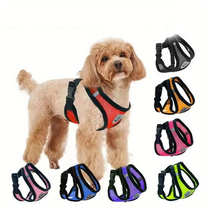 New Pet Dog Cat Harness, Outdoor Leash Collar, Reflective Harness, Anti-Shock Safety Gear, Small Size, Ideal for Dogs & Cats, Universal Harness, Qys Model