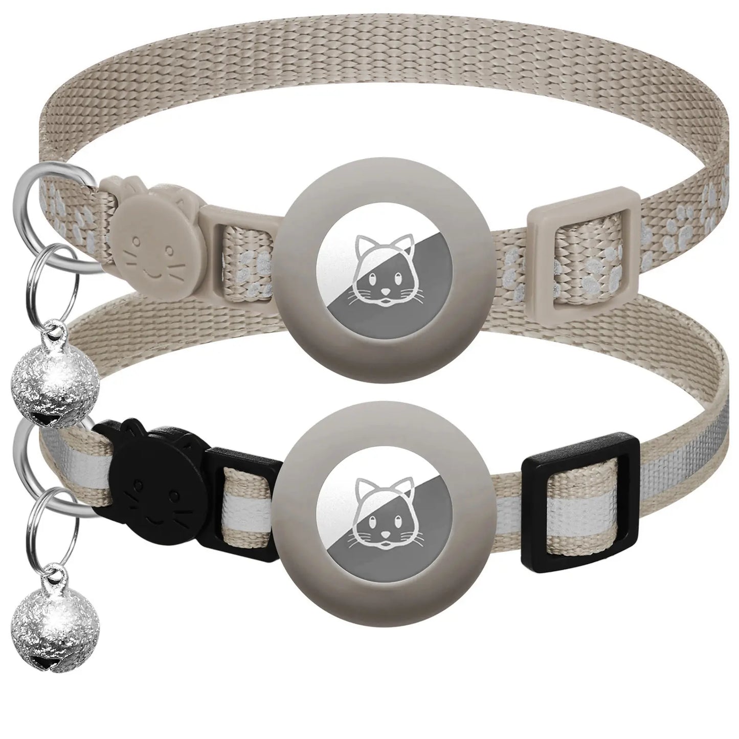 2 Pack Airtag Cat Collar Breakaway with Bell,Reflective Kitten Collar with Cat Collar Airtag Holder,Adjustable 7-12In,Safety Buckle for Girl Boy Cats,Pet Supplies,Accessories,Gifts(No Airtag Included)