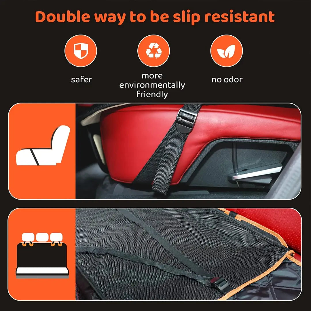 Waterproof Dog Car Seat Cover for Back Seat with Mesh Window, Foldiing Dog Bed for Car Travel,Outside Dog Bed,Expanded Space&Weight up to 400Full Coverage Back Seat & Door Protector, Easy-To-Clean & Universal Fit for Cars, Suvs & Trucks #Summervibes