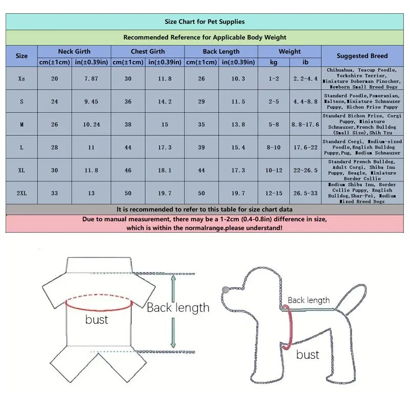 Multicolor Shirt for Small and Medium Dogs, Polyester Dog Outfit for Holidays, Travel, Home and Parties
