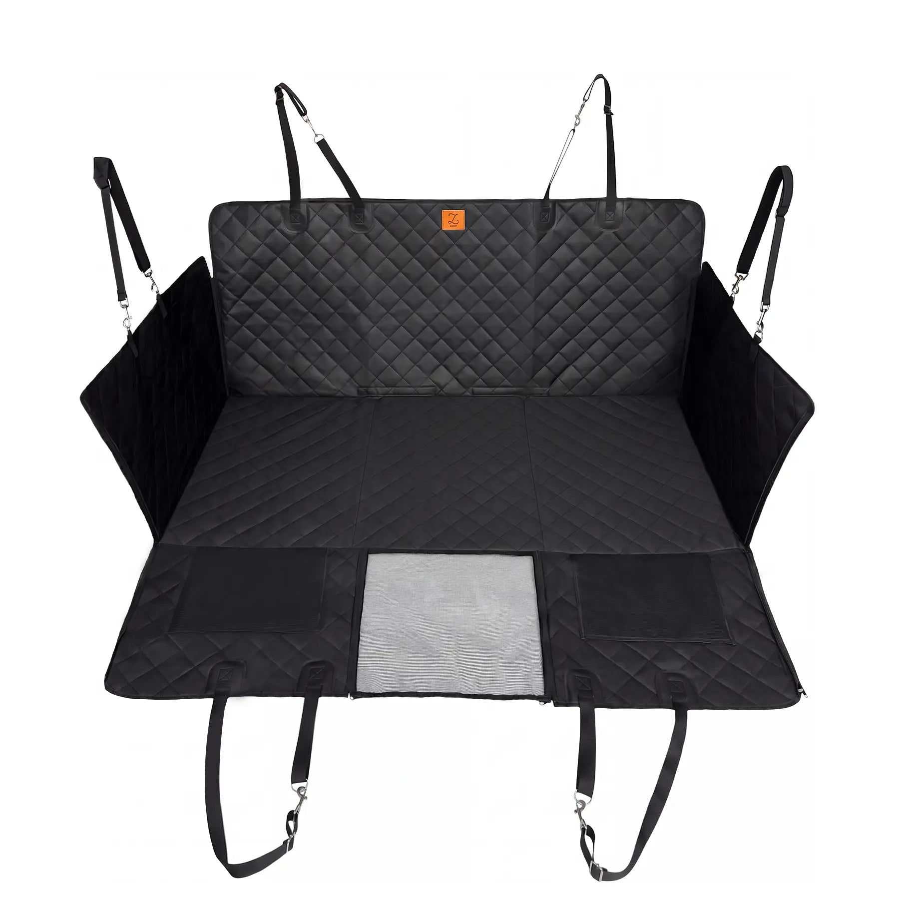 Zvrpet Dog Car Seat Cover with Mesh Window Waterproof & Scratch-Resistant Pet Hammock for Back Seat High-Strength PP Support Board Undeformable Heavy Duty Non-Slip Protector for Suvs & Trucks Large Size Summervibes Petlovers