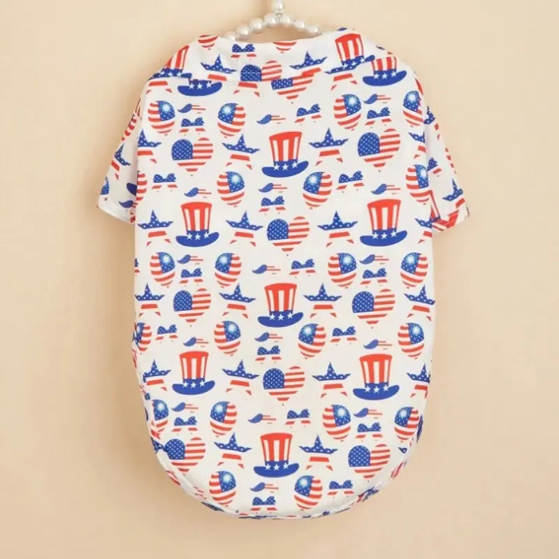 Multicolor Shirt for Small and Medium Dogs, Polyester Dog Outfit for Holidays, Travel, Home and Parties