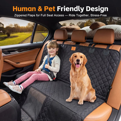 Zvrpet Dog Car Seat Cover with Mesh Window Waterproof & Scratch-Resistant Pet Hammock for Back Seat High-Strength PP Support Board Undeformable Heavy Duty Non-Slip Protector for Suvs & Trucks Large Size Summervibes Petlovers