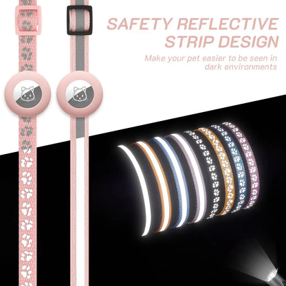 2 Pack Airtag Cat Collar Breakaway with Bell,Reflective Kitten Collar with Cat Collar Airtag Holder,Adjustable 7-12In,Safety Buckle for Girl Boy Cats,Pet Supplies,Accessories,Gifts(No Airtag Included)