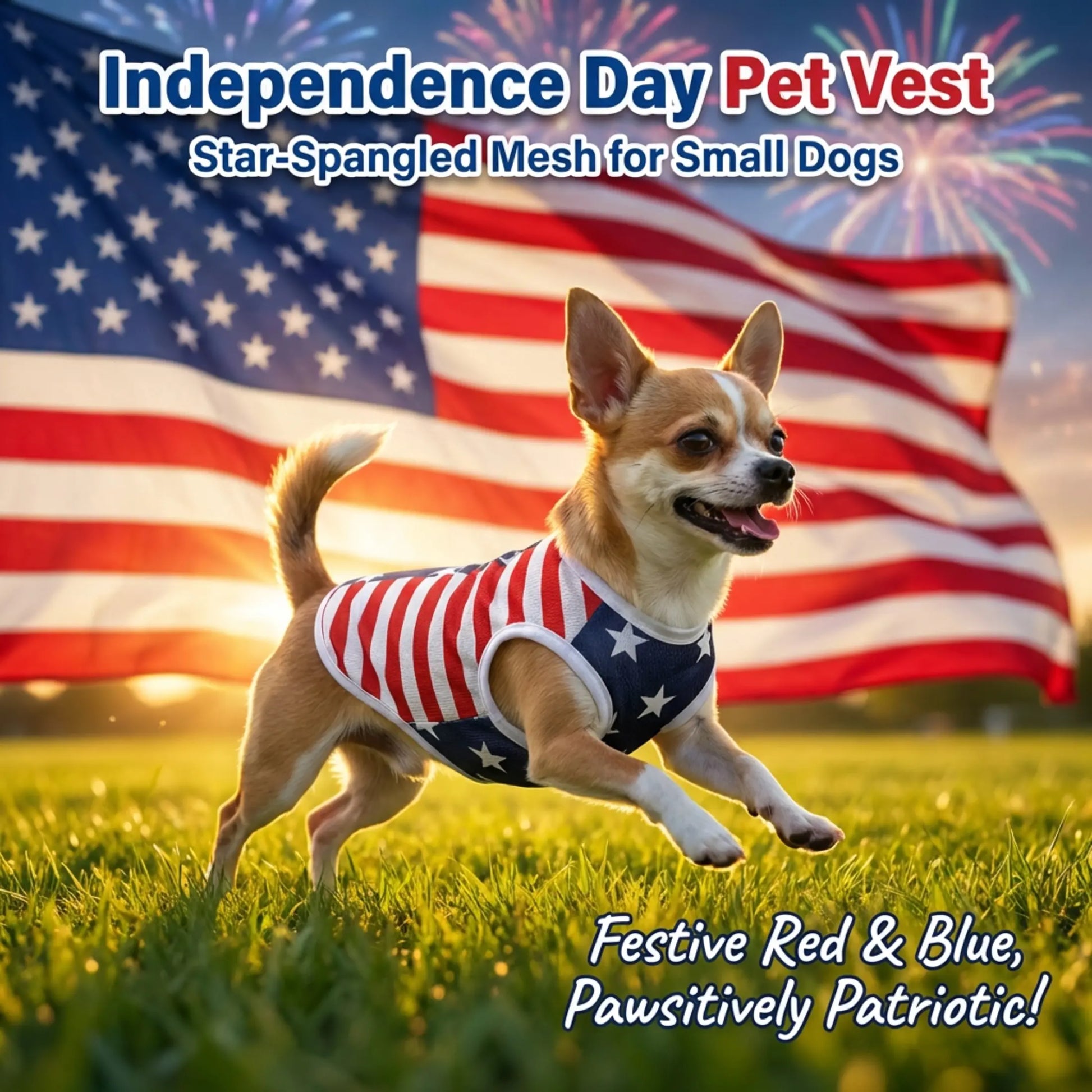 Dog Vest Pet Clothing Puppy Clothes American Flag Style Mesh Breathable Fabric Summer Cool High Stretch Comfort Small Dogs Outdoor Independence Day Costumes