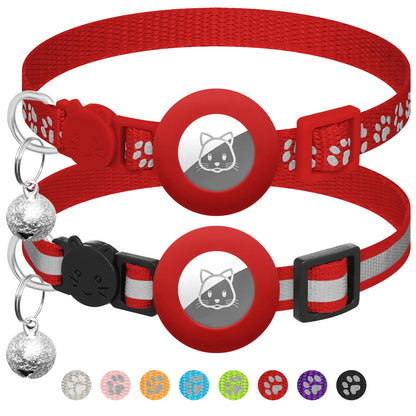 2 Pack Airtag Cat Collar Breakaway with Bell,Reflective Kitten Collar with Cat Collar Airtag Holder,Adjustable 7-12In,Safety Buckle for Girl Boy Cats,Pet Supplies,Accessories,Gifts(No Airtag Included)