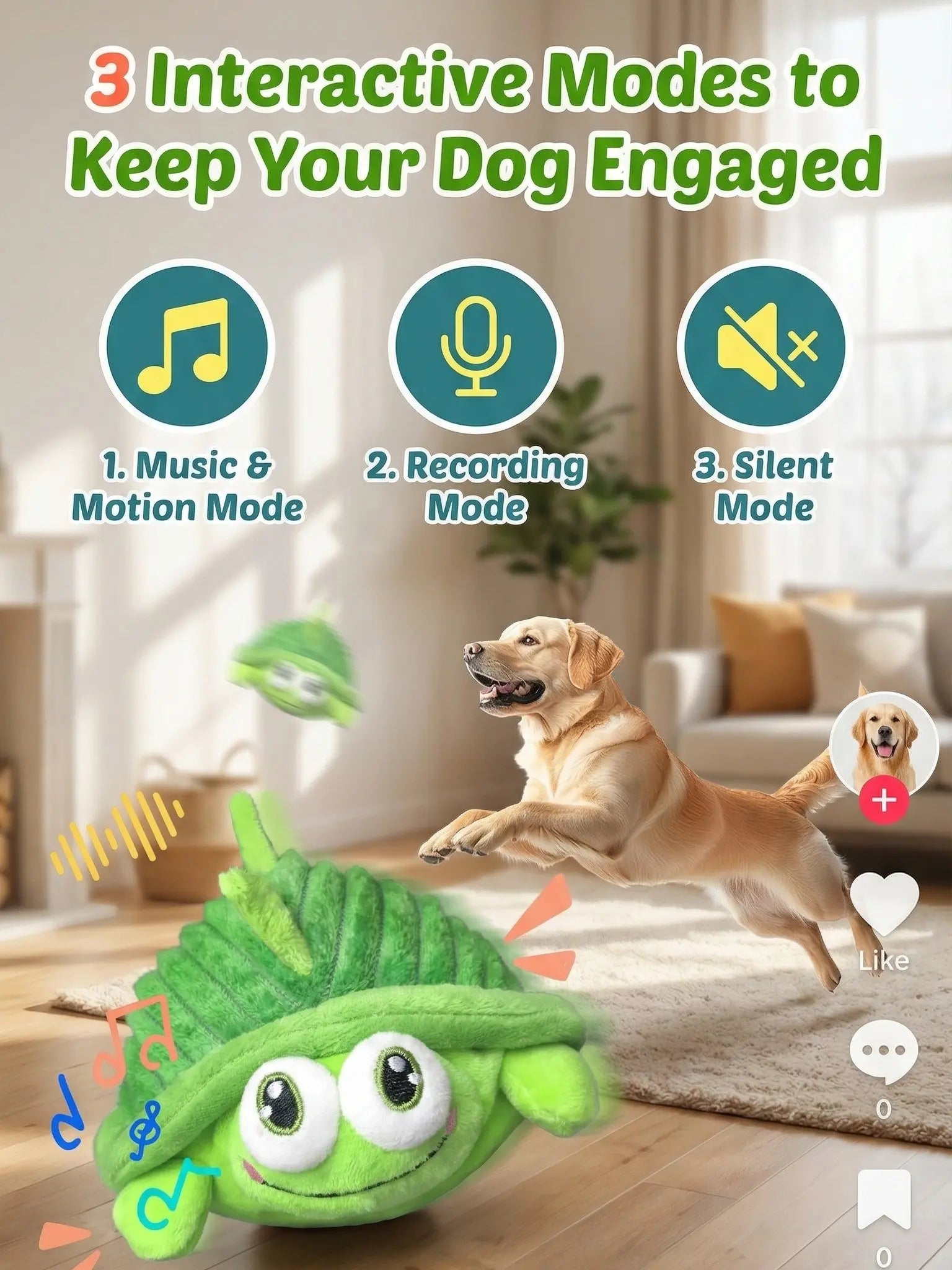 Motion-Activated Interactive Dog Ball - USB Rechargeable Automatic Rolling Toy for Dogs and Cats, Durable Indoor/Outdoor Self-Play Solution for Boredom Relief