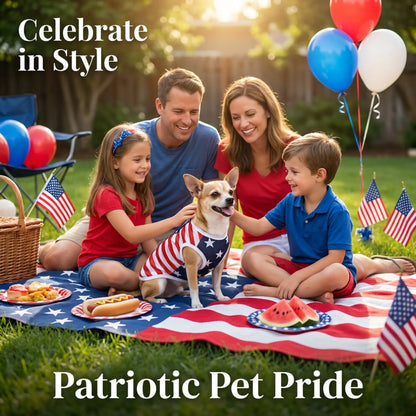 Dog Vest Pet Clothing Puppy Clothes American Flag Style Mesh Breathable Fabric Summer Cool High Stretch Comfort Small Dogs Outdoor Independence Day Costumes