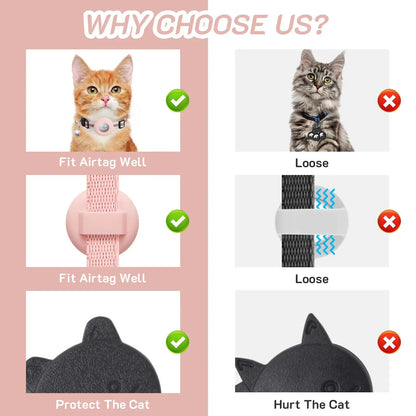 2 Pack Airtag Cat Collar Breakaway with Bell,Reflective Kitten Collar with Cat Collar Airtag Holder,Adjustable 7-12In,Safety Buckle for Girl Boy Cats,Pet Supplies,Accessories,Gifts(No Airtag Included)