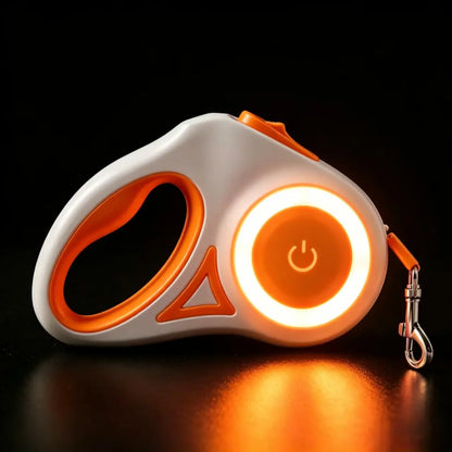 Pawzseek LED Retractable Dog Leash for Night Walking,Walking Your Dog at Night Feels Different with This,This Glowing Dog Leash Is a Game Changer