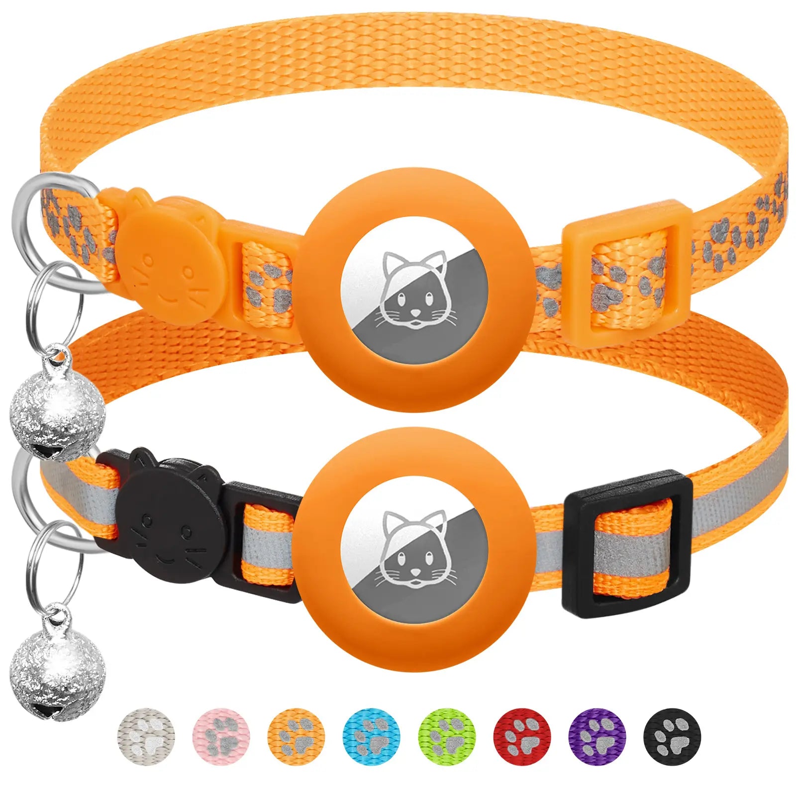 2 Pack Airtag Cat Collar Breakaway with Bell,Reflective Kitten Collar with Cat Collar Airtag Holder,Adjustable 7-12In,Safety Buckle for Girl Boy Cats,Pet Supplies,Accessories,Gifts(No Airtag Included)